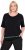 Ulla Popken Classic Fit Half-Sleeve Crew Neck T-shirt With Hem Inscription Black - Bedrukte T-shirts voor dames - 