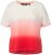 Ulla Popken Dip Dyed Short Sleeve Logo Tee Off-White - Bedrukte T-shirts voor dames - 