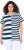 Ulla Popken Mix Stripe Short Sleeve Tee Deep Aqua - Bedrukte T-shirts voor dames - 
