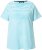 Ulla Popken Palm Tree Embroidered Tee Deep Aqua - Bedrukte T-shirts voor dames - 
