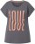 Ulla Popken LOVE Short Sleeve Graphic Tee Graphite Grey - Bedrukte T-shirts voor dames - 