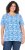 Ulla Popken Coral Reef Printed Short Sleeve V-Neck Tee Teal Blue - Bedrukte T-shirts voor dames - 