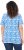 Ulla Popken Coral Reef Printed Short Sleeve V-Neck Tee Teal Blue - Bedrukte T-shirts voor dames - 