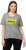 Ulla Popken Graphic Lettered Short Sleeve Tee Light Grey Melange - Ulla Popken - 