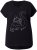 Ulla Popken Metallic Animal Cap Sleeve Graphic Tee Black - Bedrukte T-shirts voor dames - 