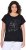 Ulla Popken Metallic Animal Cap Sleeve Graphic Tee Black - Bedrukte T-shirts voor dames - 