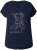 Ulla Popken Metallic Animal Cap Sleeve Graphic Tee Navy - Bedrukte T-shirts voor dames - 