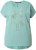 Ulla Popken Metallic Animal Cap Sleeve Graphic Tee Light Green - Bedrukte T-shirts voor dames - 