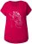 Ulla Popken Metallic Animal Cap Sleeve Graphic Tee Dark Raspberry - Bedrukte T-shirts voor dames - 