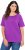 Ulla Popken TRUE Lettering Short Sleeve Tee Purple - Bedrukte T-shirts voor dames - 