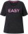 Ulla Popken Easy Short Sleeve Acid Wash Graphic Tee Black - Bedrukte T-shirts voor dames - 