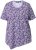 Ulla Popken Floral Pointed Hem Short Sleeve Tee Purple - Bedrukte T-shirts voor dames - 