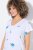 Ulla Popken Cross Stitch Short Sleeve Tee Snow White - Bedrukte T-shirts voor dames - Bedrukte T-shirts voor Dames