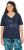 Ulla Popken Ride The Wave Short Sleeve V-Neck Graphic Tee Navy Blue - Bedrukte T-shirts voor dames - 