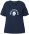 Ulla Popken Shell Picker Club Short Sleeve Graphic Tee Navy - Bedrukte T-shirts voor dames - 