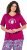 Ulla Popken Shell Picker Club Short Sleeve Graphic Tee Magnolia Red - Bedrukte T-shirts voor dames - 