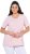 Ulla Popken Cactus Print Short Sleeve V-Neck Tee Pink - Bedrukte T-shirts voor dames - 