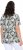 Ulla Popken Feather Print Short Sleeve V-Neck Tee Olive Grey - Bedrukte T-shirts voor dames - 