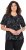 Ulla Popken Abstract Animal Print Short Sleeve Tee Black - Bedrukte T-shirts voor dames - 