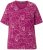 Ulla Popken Abstract Animal Print Short Sleeve Tee Magnolia Red - Bedrukte T-shirts voor dames - 