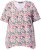 Ulla Popken Half-sleeve A-line V-neck Pointed Hem Animal Pattern T-shirt Snow White - Bedrukte T-shirts voor dames - 