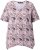 Ulla Popken Half-sleeve A-line V-neck Pointed Hem Animal Pattern T-shirt Pastel Rose - Bedrukte T-shirts voor dames - 