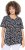 Ulla Popken Bow Print Short Sleeve Pointed Hem Tee Black - Bedrukte T-shirts voor dames - 