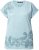 Ulla Popken Textured Paisley Motif Cap Sleeve Tee Light Moss Green - Bedrukte T-shirts voor dames - 