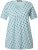 Ulla Popken Tile Print Short Sleeve Pleated Tee Light Moss Green - Bedrukte T-shirts voor dames - 