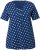 Ulla Popken Tile Print Short Sleeve Pleated Tee Dark Blue - Bedrukte T-shirts voor dames - 