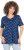Ulla Popken Tile Print Short Sleeve Pleated Tee Dark Blue - Bedrukte T-shirts voor dames - 