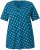 Ulla Popken Tile Print Short Sleeve Pleated Tee Teal - Bedrukte T-shirts voor dames - 