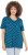 Ulla Popken Tile Print Short Sleeve Pleated Tee Teal - Bedrukte T-shirts voor dames - 