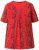 Ulla Popken Letter Print Short Sleeve Tee Red - Bedrukte T-shirts voor dames - 
