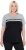 Ulla Popken Nostalgic Escape Performance T-Shirt Black - Bedrukte T-shirts voor dames - 