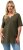 Ulla Popken Essential Notch Neck Stretch Tee Forest Green - T-shirts - 