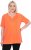 Ulla Popken Essential Notch Neck Stretch Tee Coral Pink - T-shirts - 