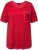 Ulla Popken Cold Dye Ruffle Edge Pocket Tee Salsa - T-shirts - 