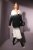 Ulla Popken Gebreide Blazer Met Kleurverloop Zwart/Wit - Blazers - 