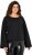 Ulla Popken Rolled Edge Long Sleeve Sweatshirt Black - Sweaters & hoodies - 