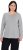 Ulla Popken Basic Round Neck Long Sleeve Slim Fit Cotton Tee Light Grey Melange - T-shirts - 