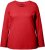 Ulla Popken Basic Round Neck Long Sleeve Slim Fit Cotton Tee Salsa Red - T-shirts - 