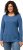 Ulla Popken Basic Round Neck Long Sleeve Slim Fit Cotton Tee Blue Denim - T-shirts - 