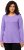 Ulla Popken Basic Round Neck Long Sleeve Slim Fit Cotton Tee Pale Lilac - T-shirts - 
