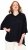 Ulla Popken Sparkling Draped Collared Tee Navy Blue - Bedrukte T-shirts voor dames - 
