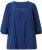 Ulla Popken Embroidered Detail 3/4 Sleeve Tee Dark Blue - Bedrukte T-shirts voor dames - 