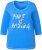 Ulla Popken Make It Amazing 3/4 Sleeve Graphic Tee Pacific Blue - Bedrukte T-shirts voor dames - 