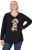 Ulla Popken Sequined Puppy Long Sleeve Graphic Tee Black - Bedrukte T-shirts voor dames - 