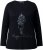 Ulla Popken Holiday Long Sleeve Graphic Tee Black - Bedrukte T-shirts voor dames - 