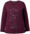 Ulla Popken Holiday Long Sleeve Graphic Tee Plum - Bedrukte T-shirts voor dames - 